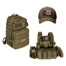 Набір шевронів 2 шт. із липучкою ТЕХAC червона смуга 5х8 см, Texas, USA, вишитий патч нашивка шеврон, липучка