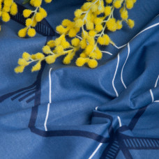 Тканина бязь ранфорс для постільної білизни 2,4 м 3.28816/34 Графіті денім