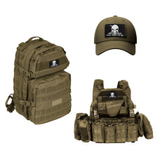 Набір шевронів 2 шт. з липучкою Змія Череп карателей, Don't Tread On Me, Punisher, чорний вишитий патч шеврон