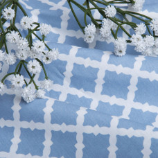 Тканина бязь ранфорс для постільної білизни 2,4 м 1131-10 Ромб блакитний