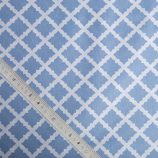 Тканина бязь ранфорс для постільної білизни 2,4 м 1131-10 Ромб блакитний