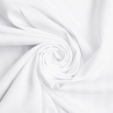 Тканина сатин для постільної білизни у смужку 1см V-01 біла натуральна бавовна жакард