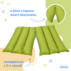 Подушка валик трансформер 40х60х10 IDEIA для подорожей, дорожній, для відпочинку на природі, салат