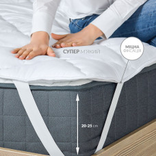 Наматрацник 120х200 см Comfort IDEIA з гумками по кутах супер щільний пл 250 гр/м2 антиалергенний білий
