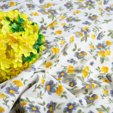 Тканина декоративна Прем'єр Квіти сірі з водовідштовхувальним просоченням