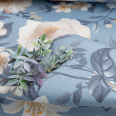 Тканина декоративна Прем'єр із водовідштовхувальним просоченням V-08 Лілія денім