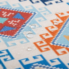 Тканина декоративна Прем'єр Орнамент із водовідштовхувальним просоченням V-002 денім