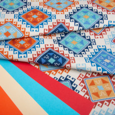 Тканина декоративна Прем'єр Орнамент із водовідштовхувальним просоченням V-002 денім