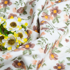 Тканина декоративна Прем'єр із водовідштовхувальним просоченням V-14 Квітка коричнева