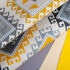 Тканина декоративна Прем'єр Орнамент із водовідштовхувальним просоченням V-003 сіра