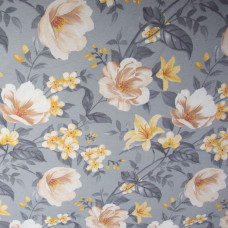 Тканина декоративна Прем'єр із водовідштовхувальним просоченням V-10 Лілія на сірому