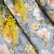 Тканина декоративна Прем'єр із водовідштовхувальним просоченням V-10 Лілія на сірому