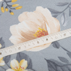 Тканина декоративна Прем'єр із водовідштовхувальним просоченням V-10 Лілія на сірому