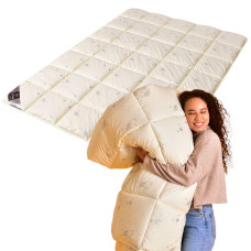 Ковдра вовняна 150х200 см Sei Design пл 200 г/м2 всесезонна вовна мікрофібра овечка молоко