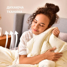 Ковдра вовняна 150х200 см Sei Design пл 250 г/м2 всесезонна вовна мікрофібра овечка молоко