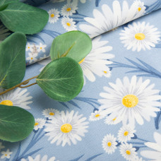 Тканина декоративна Прем'єр Ромашки з водовідштовхувальним просоченням V-003 джинс