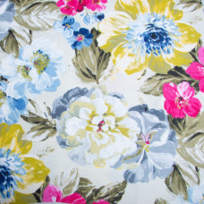 Тканина декоративна Прем'єр Квітка з водовідштовхувальним просоченням V-3 блак/малина