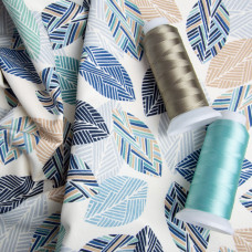 Тканина декоративна Прем'єр Листя з водовідштовхувальним просоченням V-01денім