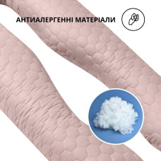 Подушка П-подібна для сну та відпочинку стьобана 140х75х20 см U-shape IDEIA з наволочкою на блискавці антиалергенна