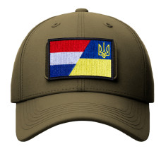 Набір шевронів 2 шт. із липучковим подвійним Прапором України Нідерландів, вишитий патч нашивка, прапор