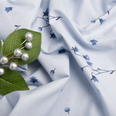 Тканина бязь ранфорс для постільної білизни 2,4 м 3.28569/61 Конвалія блакитна