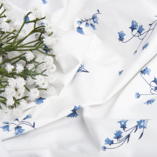 Тканина бязь ранфорс для постільної білизни 2,4 м 3.28569/17 Конвалія біла