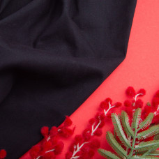 Тканина костюмна котон однотонна V-1001 чорний