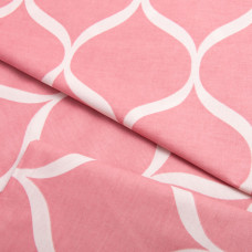 Тканина бязь ранфорс для постільної білизни, бавовна, 130 гр/м2, 240 см 20311 v-02 Хвилі т.рожеві