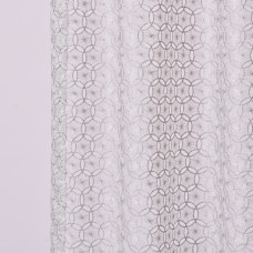 Тканина тюль сітка з вишивкою Куля V-gri