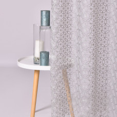 Тканина тюль сітка з вишивкою Куля V-gri