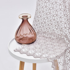 Тканина тюль сітка з вишивкою Куля V-gri