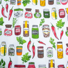 Тканина полотенна вафельна Спеції біла