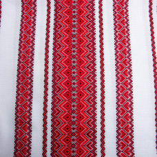 Тканина декоративна Анастасія з орнаментом яскраво-червона, етнічний візерунок