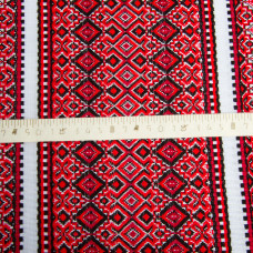 Тканина декоративна Анастасія з орнаментом червона етнічний візерунок