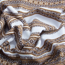 Тканина декоративна Анастасія з орнаментом бежева, етнічний візерунок