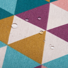 Тканина декоративна Трикутники бавовна з водовідштовхувальним просоченням для скатертин, штор, декору V-08 бордо