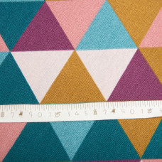 Тканина декоративна Трикутники бавовна з водовідштовхувальним просоченням для скатертин, штор, декору V-08 бордо