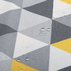Тканина декоративна Трикутники бавовна з водовідштовхувальним просоченням для скатертин, штор, декору V-2 жовто-сіра