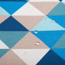 Тканина декоративна Трикутники бавовна з водовідштовхувальним просоченням для скатертин, штор, декору V-07 блакитна