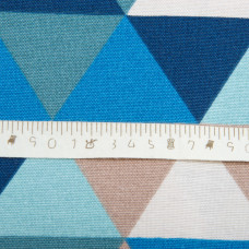 Тканина декоративна Трикутники бавовна з водовідштовхувальним просоченням для скатертин, штор, декору V-07 блакитна
