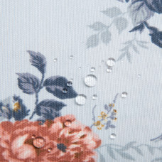 Тканина декоративна КВІТИ бавовна з водовідштовхувальним просоченням, для скатертин, штор, декору V-001 блакитна