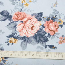 Тканина декоративна КВІТИ бавовна з водовідштовхувальним просоченням, для скатертин, штор, декору V-001 блакитна