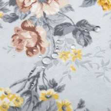 Тканина декоративна КВІТИ бавовна з водовідштовхувальним просоченням, для скатертин, штор, декору V-003 сіра
