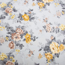 Тканина декоративна КВІТИ бавовна з водовідштовхувальним просоченням, для скатертин, штор, декору V-003 сіра