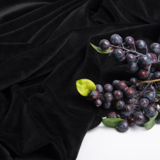 Тканина трикотаж однотонна Вельбо V-1001 чорний