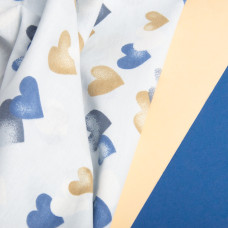 Тканина бязь ранфорс для постільної білизни, бавовна, 130 г/м2, 240 см 23587 v-31 синій