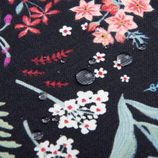 Тканина декоративна КВІТИ бавовна з водовідштовхувальним просоченням, для скатертин, штор, декору V-001 чорна