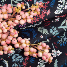 Тканина декоративна КВІТИ бавовна з водовідштовхувальним просоченням, для скатертин, штор, декору V-001 чорна