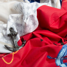 Тканина бязь ранфорс для постільної білизни, бавовна, 130 г/м2, 240 см 18356 v-2 море