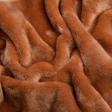 Тканина махрове полотно Велсофт щіл.326, м'яка тканина для пледів, халатів, піжам, покривал 1446 арахіс